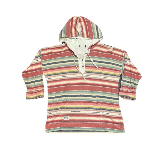 Lauren Ralph Lauren Tops - LRL Lauren Jeans Co Sante Fe Stripe Hoodie Tee 3/4 Sleeve Women L Aztec‎ Western